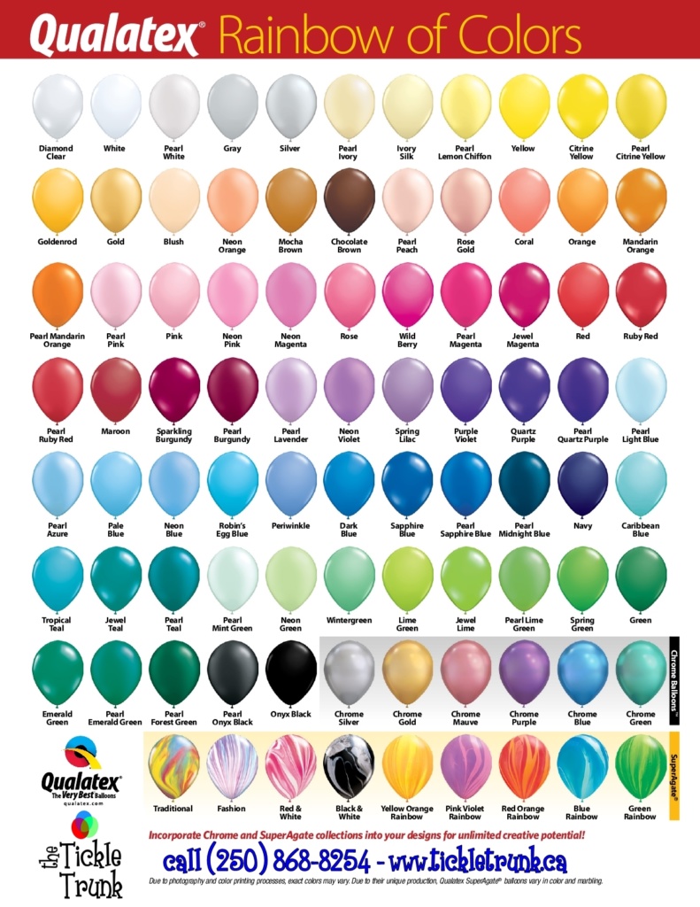 Balloon Colour Chart 