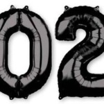 Black 2020 number balloons