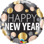 New Year Metallic Dots Mylar Balloon
