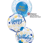 Blue ‘N’ Gold Birthday Bubble