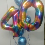 Rainbow Jumbo Balloon Number Balloon Bouquet