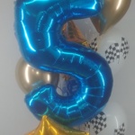 Race Flags Jumbo Balloon Number Balloon Bouquet