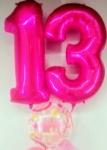 Pink Bubbles & Jumbo Number Balloon Bouquet
