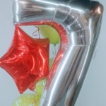 Red Stars Jumbo Balloon Number Balloon Bouquet