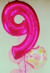 Pink Bubbles & Magenta Jumbo number Balloon Bouquet
