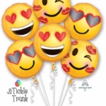 EMOTICON LOVE 6 - 18 INCH BALLOON BOUQUET 36950