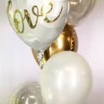 Gold Glitter Love Balloon Bouquet